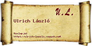 Ulrich László névjegykártya