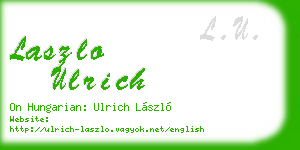 laszlo ulrich business card